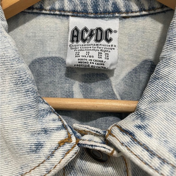 ACDC Acid Wash Jean Jacket sz XL - Picture 5 of 10